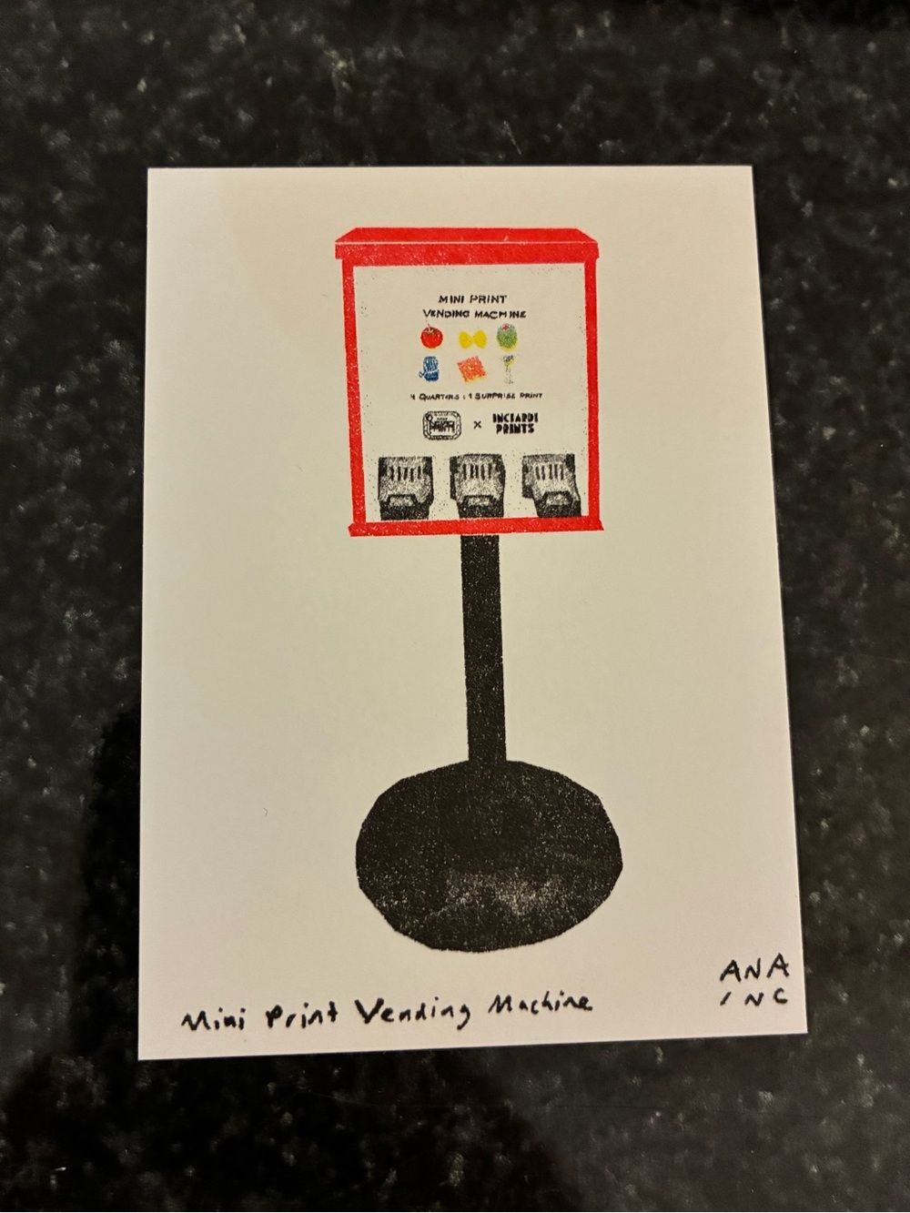 Anastasia Inciardi “Mini Print Vending Machine" Mini Print - Ana Inc Rare Art